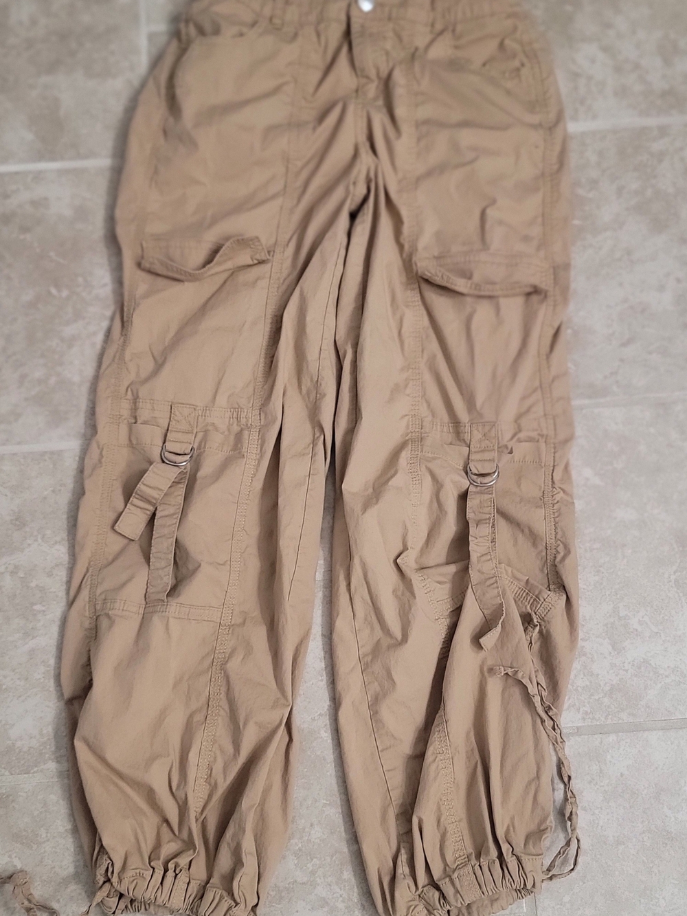 No Boundaries Tan Khaki Multi-Pocket Cargo Pants XS